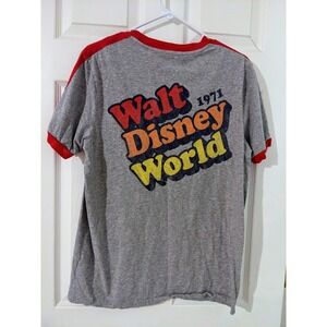 Walt Disney‎ World 1971 Retro T-Shirt Red Trim Gray Tee